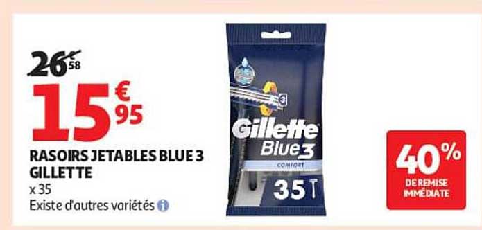 RASOIRS JETABLES BLUE 3 GILLETTE x 35 Existe d'autres variétés