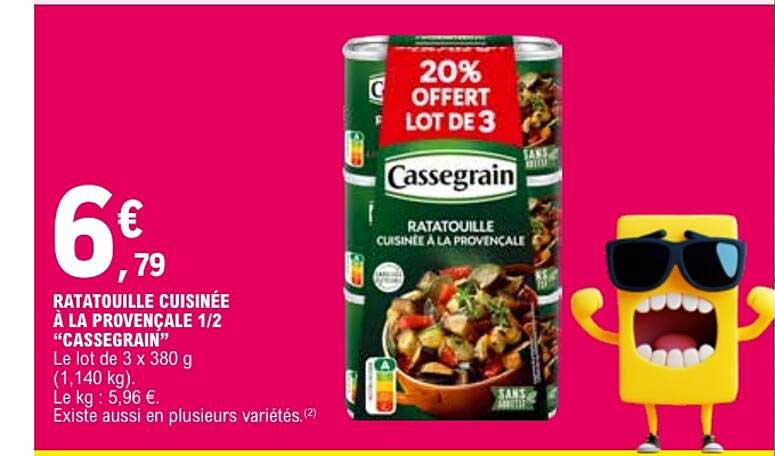 RATATOUILLE CUISINÉE À LA PROVENÇALE 1/2 “CASSEGRAIN”