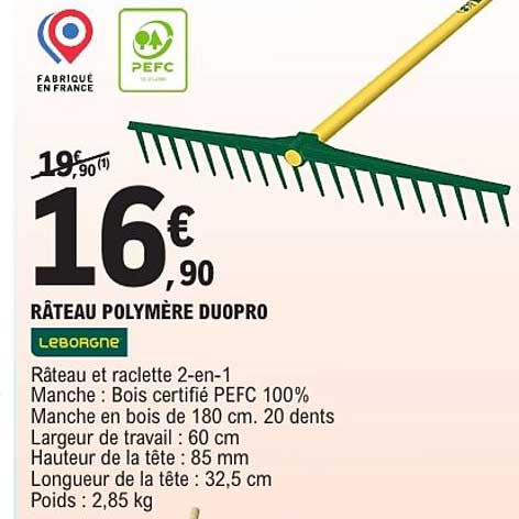RÂTEAU POLYMÈRE DUOPRO