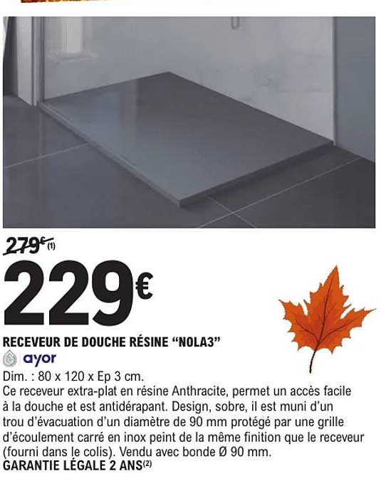 RECEVEUR DE DOUCHE RÉSINE “NOLA3”