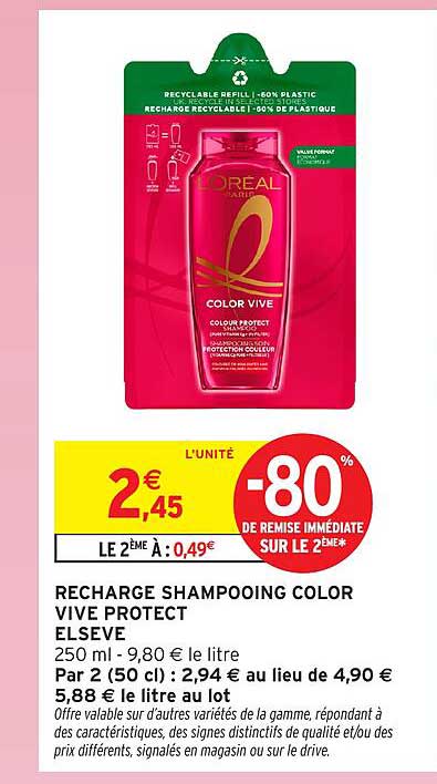 RECHARGE SHAMPOOING COLOR VIVE PROTECT ELSEVE