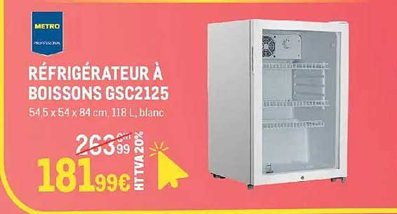 RÉFRIGÉRATEUR À BOISSONS GSC2125