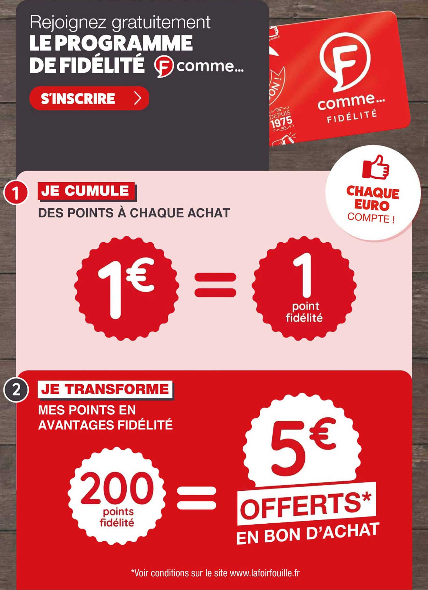 Rejoignez gratuitement LE PROGRAMME DE FIDÉLITÉ F comme... S'INSCRIRE