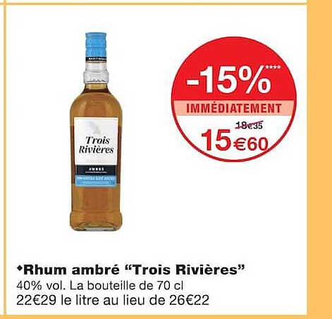 Rhum ambré “Trois Rivières”