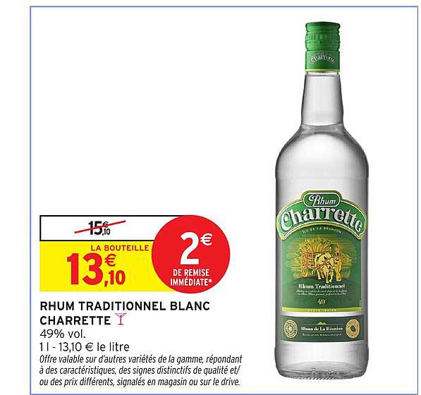 Rhum traditionnel blanc Charrette