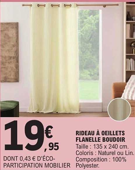 RIDEAU À OEILLETS FLANELLE BOUDOIR