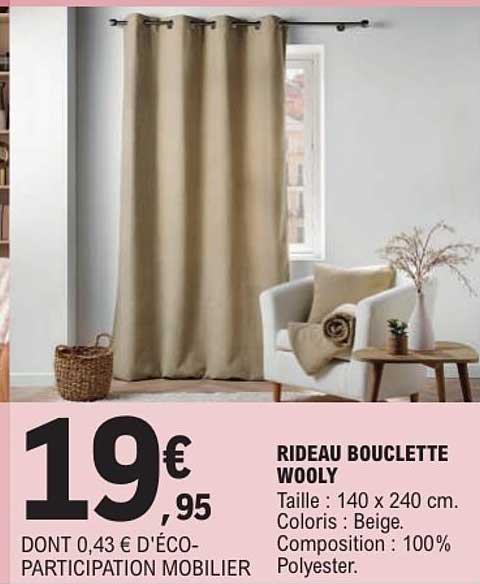RIDEAU BOUCLETTE WOOLY