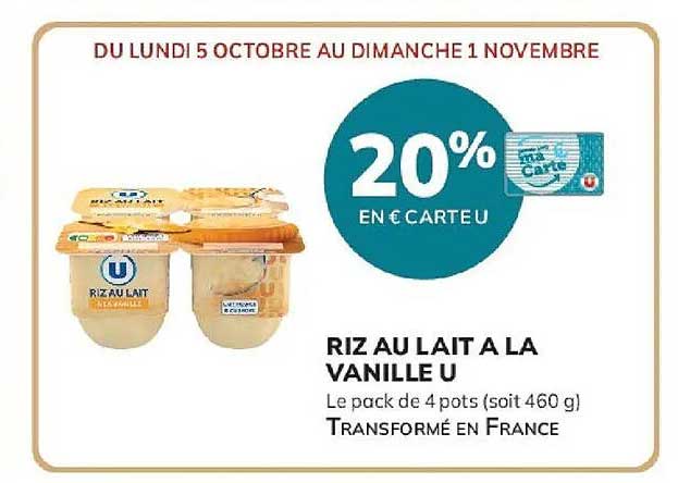 RIZ AU LAIT A LA VANILLE U