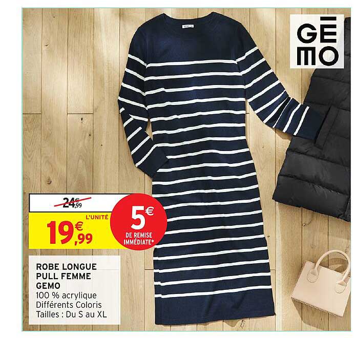 ROBE LONGUE PULL FEMME GEMO
