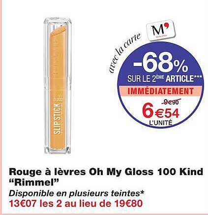 Rouge à lèvres Oh My Gloss 100 Kind “Rimmel”