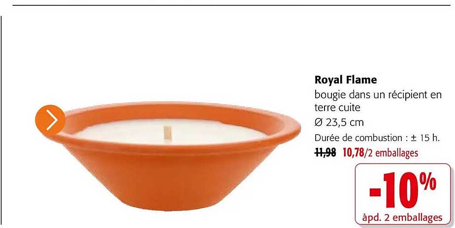 Royal Flame bougie dans un récipient en terre cuite Ø 23,5 cm