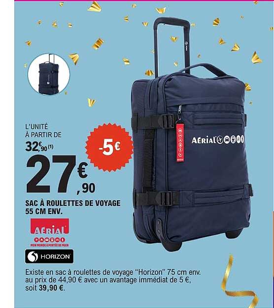 SAC À ROULETTES DE VOYAGE 55 CM ENV.