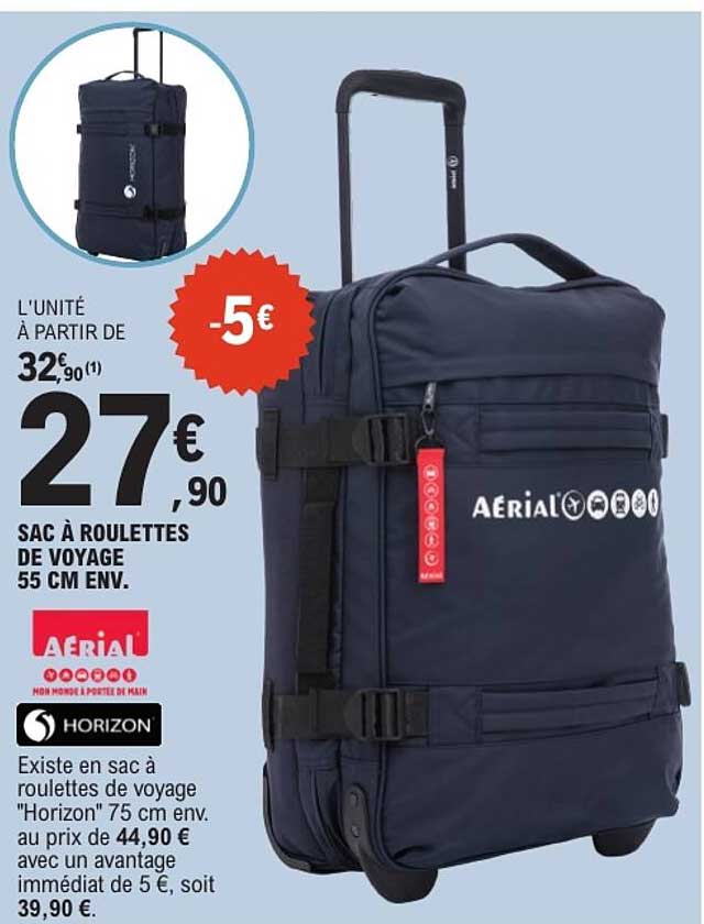 SAC À ROULETTES DE VOYAGE 55 CM ENV.