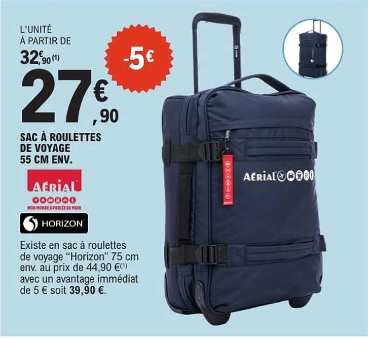 SAC À ROULETTES DE VOYAGE 55 CM ENV.