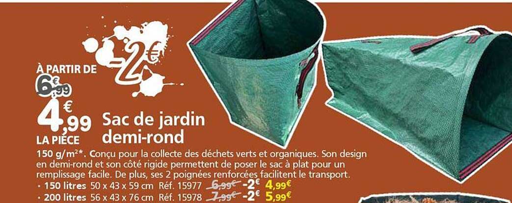 Sac de jardin demi-rond