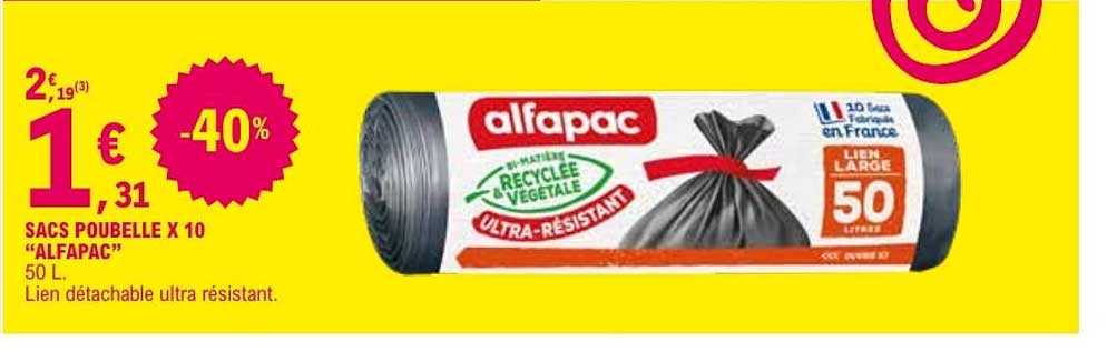 SACS POUBELLE X 10 "ALFAPAC"