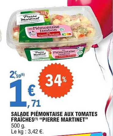 SALADE PIÉMONTAISE AUX TOMATES FRAICHES(1) "PIERRE MARTINET"