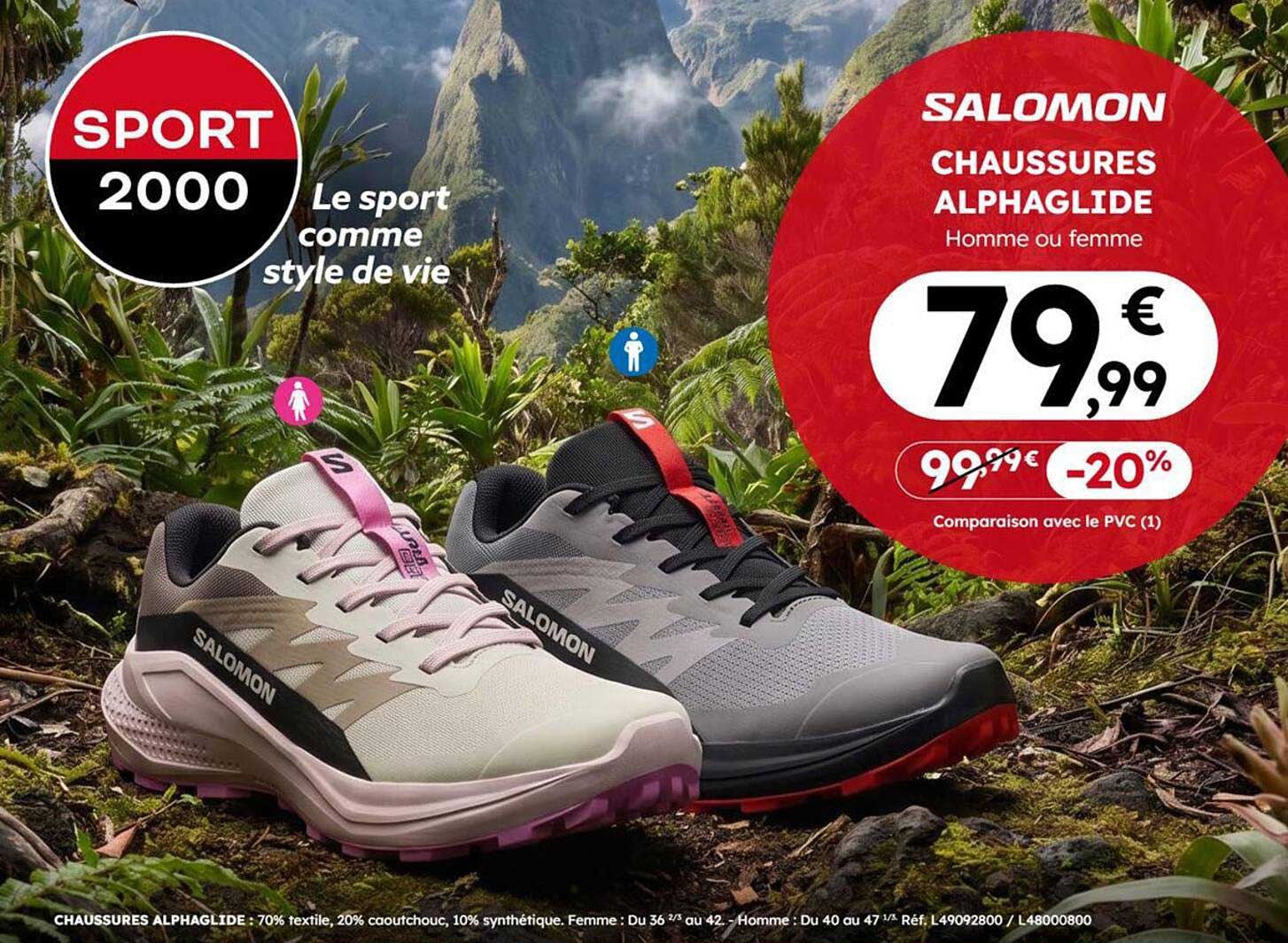 SALOMON CHAUSSURES ALPHAGLIDE Homme ou femme