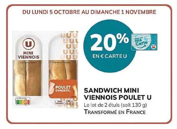 SANDWICH MINI VIENNOIS POULET U