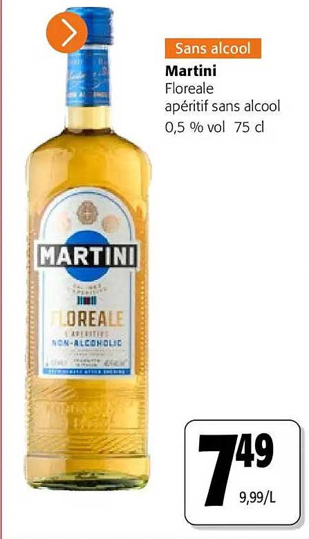 Sans alcool Martini Floreale apéritif sans alcool 0,5 % vol 75 cl