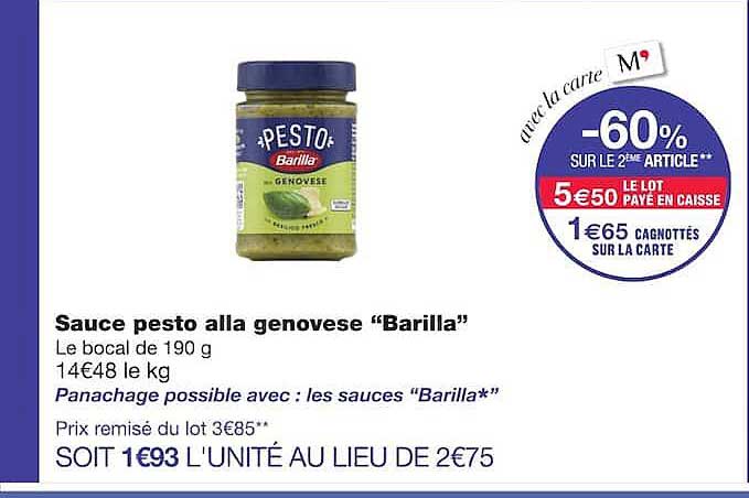 Sauce pesto alla genovese “Barilla”