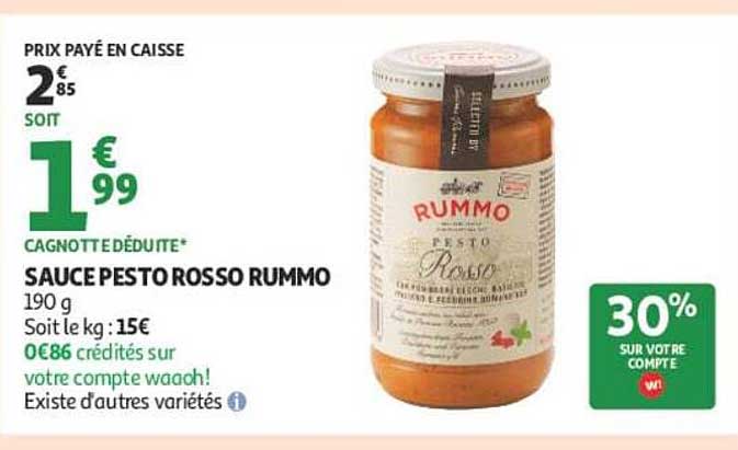 SAUCE PESTO ROSSO RUMMO