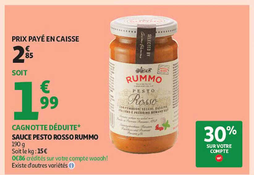SAUCE PESTO ROSSO RUMMO