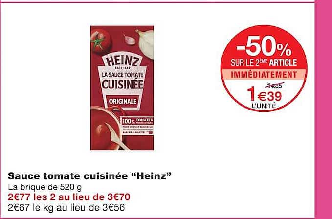 Sauce tomate cuisinée “Heinz”