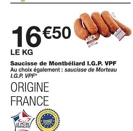 Saucisse de Montbéliard I.G.P. VPF