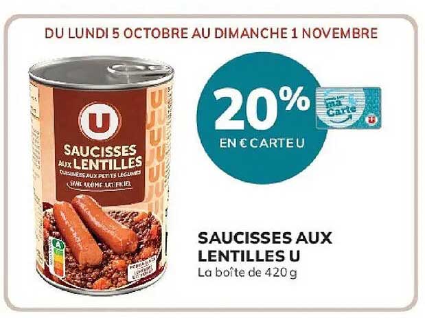 SAUCISSES AUX LENTILLES U