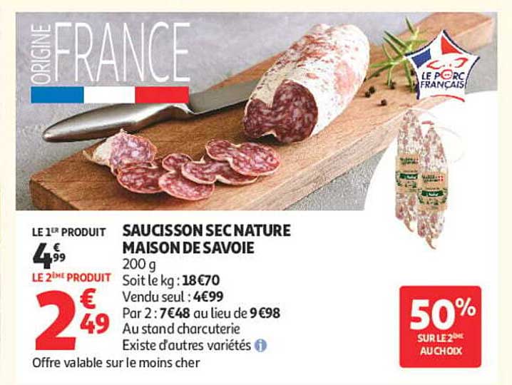 SAUCISSON SEC NATURE MAISON DE SAVOIE