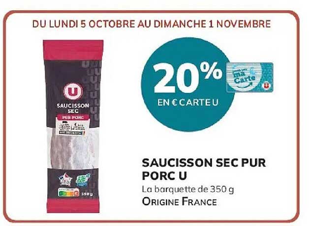 SAUCISSON SEC PUR PORC U