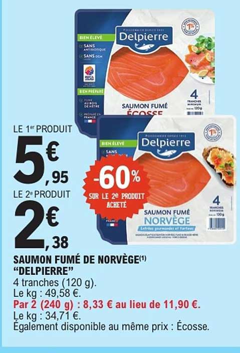SAUMON FUMÉ DE NORVÈGE "DELPIERRE"
