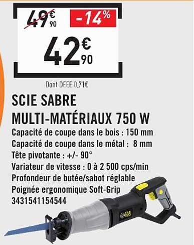 SCIE SABRE MULTI-MATÉRIAUX 750 W