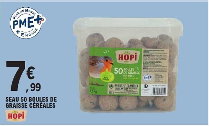 SEAU 50 BOULES DE GRAISSE CÉRÉALES HOPI