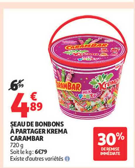 SEAU DE BONBONS À PARTAGER KREMA CARAMBAR
