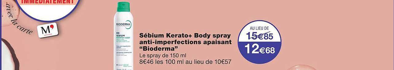 Sébium Kerato+ Body spray anti-imperfections apaisant “Bioderma”
