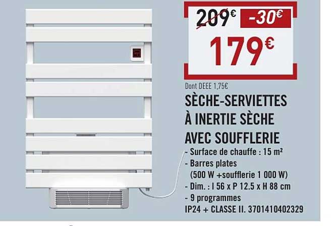 SÈCHE-SERVIETTES À INERTIE SÈCHE AVEC SOUFFLERIE