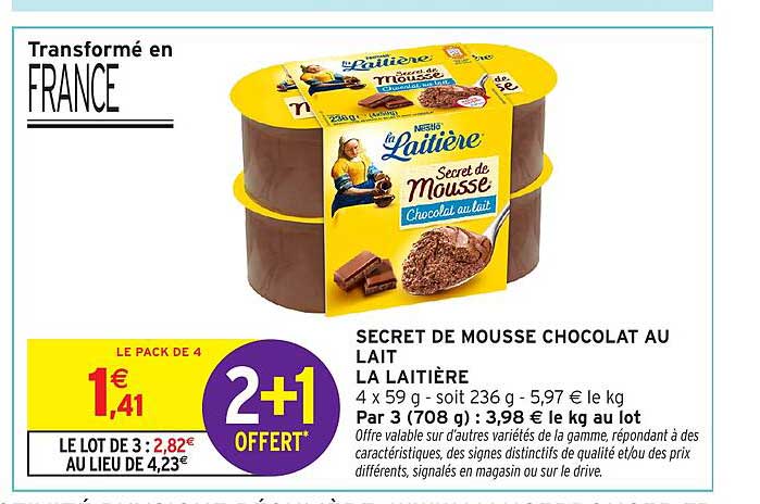SECRET DE MOUSSE CHOCOLAT AU LAIT LA LAITIÈRE