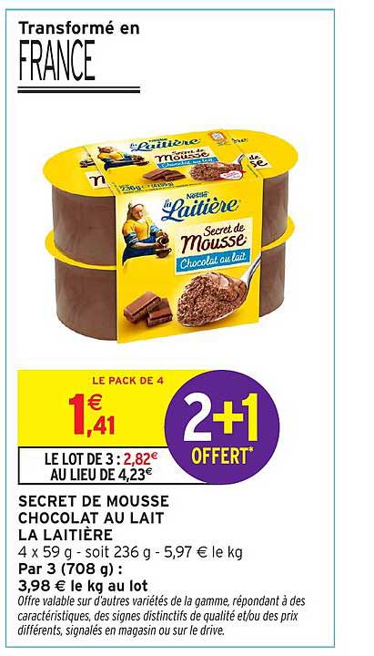 SECRET DE MOUSSE CHOCOLAT AU LAIT LA LAITIÈRE