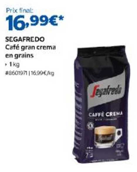 SEGAFREDO Café gran crema en grains › 1 kg