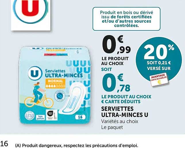 Serviettes ULTRA-MINCES U