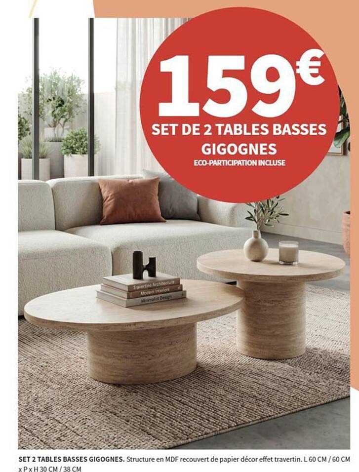 SET DE 2 TABLES BASSES GIGOGNES