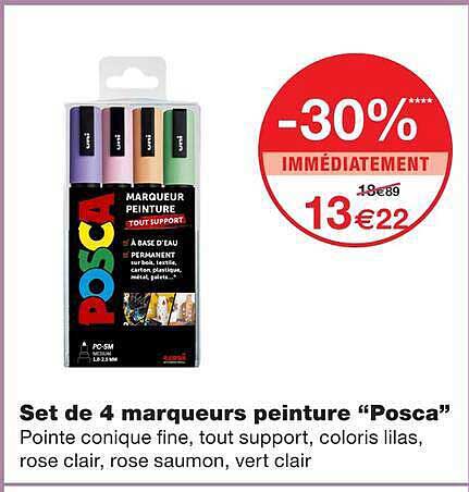 Set de 4 marqueurs peinture “Posca”