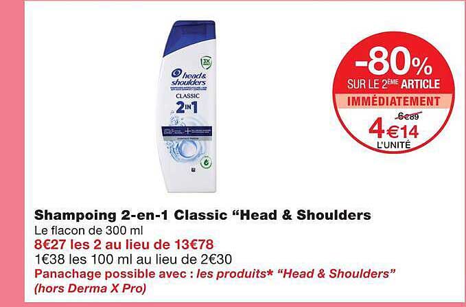 Shampoing 2-en-1 Classic “Head & Shoulders