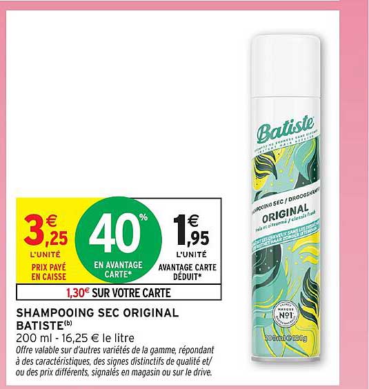 SHAMPOOING SEC ORIGINAL BATISTE(b)