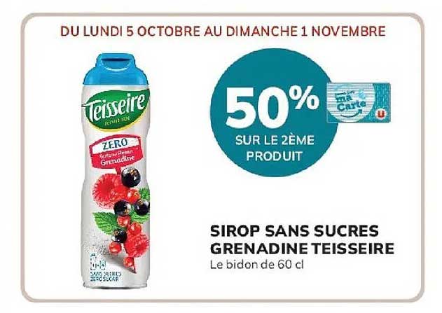SIROP SANS SUCRES GRENADINE TEISSEIRE