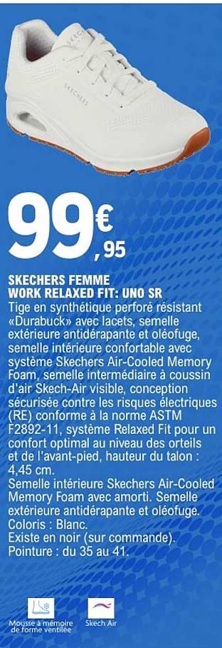 SKECHERS FEMME WORK RELAXED FIT: UNO SR