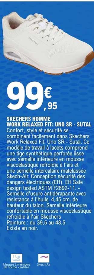 SKECHERS HOMME WORK RELAXED FIT: UNO SR - SUTAL