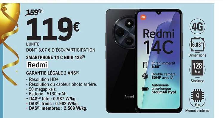 SMARTPHONE 14 C NOIR 128
